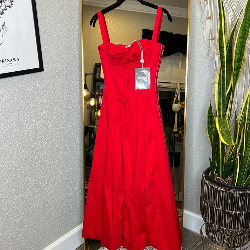 House of CB ‘Carmen’ Red Rose Bustier Sundress NWT - Picture 11 of 15
